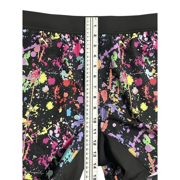 Tachuntfish THF Athletic Shorts Neon Paint  Splatter Men's Large Performance Gym - Picture 4 of 11